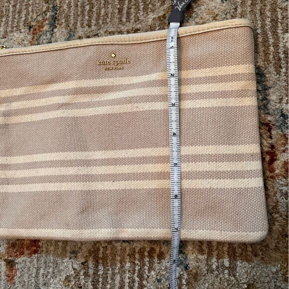 Kate Spade Taupe and Cream Striped Clutch - Picture 3 of 6